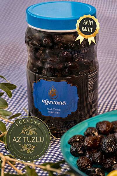 EGEVENA Az Tuzlu Kuru Sele Siyah Zeytin (1 KG-1000g) | Geleneksel | Yoğun Aro...