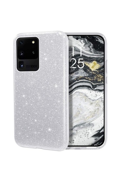 PlanetPhone Husa din silicon cu sclipici pentru Samsung Galaxy S20 Ultra, fas...