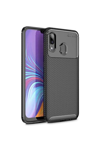 PlanetPhone Husa pentru Samsung A20e, Neagră, ultra-subțire în stil Carbon, d...