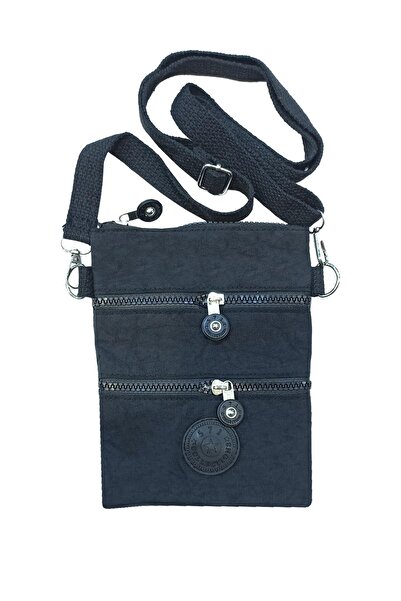 571 Collections Çanta Cross Strap Three Compartment Practical Phone Holder Bag Black Model: (571-15g)