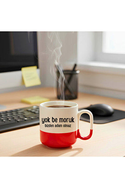 Finka Dekor Yok be Moruk Bizden Adam Olmaz Baskılı-Hediyelik Seramik Kupa Bardak