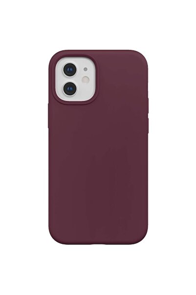 PlanetPhone Husă de protecție pentru iPhone 12/12 Pro – silicon bordo ultra subțire cu interior din microfibră (Plan)