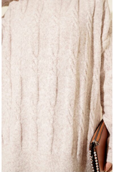 Vaniza Embossed Patterned Knitwear Tunic Sweater