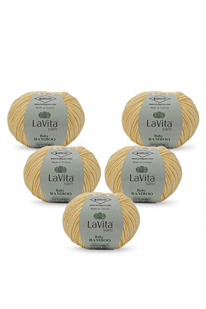 LaVita Yarn Baby Bamboo Hand Knitting Yarn 50% Bamboo 50% Acrylic 250Gr 5 Pcs...