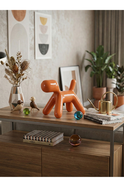 arkt Modern Köpek Heykeli Turuncu (Küçük)
