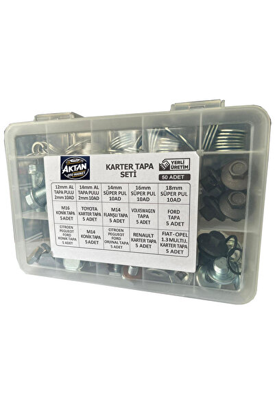 Aktan Oto Market Karter Tapa Seti 50 Adet – Universal Yağ Kartel Tapası ve Pu...
