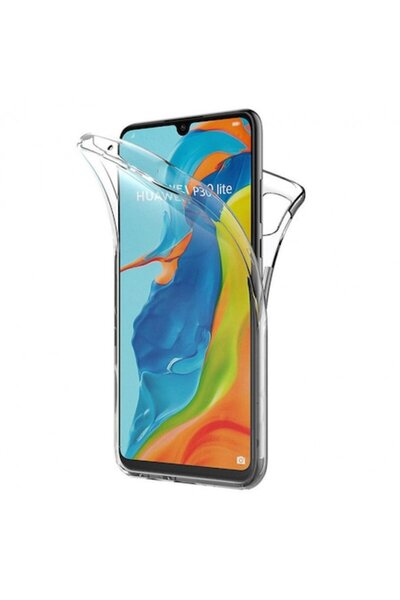 PlanetPhone Husă de protecție pentru Huawei P20 Lite, complet PC și sticlă 360° (față+spate), transparentă, ultra subțire