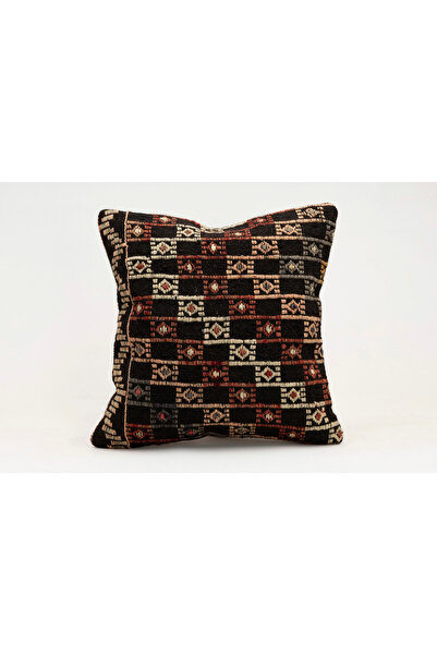 Kilim Whole Sale Vintage Throw Pillow Cover Made of Handmade Rug, Wool, 40X40 cm