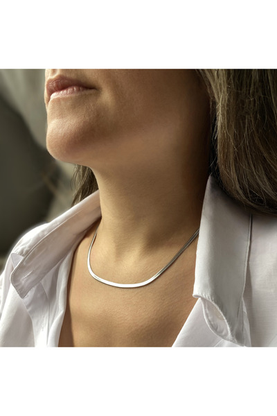 GOX قلادة سلسلة إيطالية من الفولاذ قصيرة الطول - 45 سم