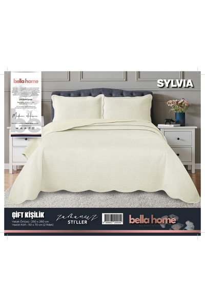 Bella Home Cuvertură de pat Sylvia Cremă dublă