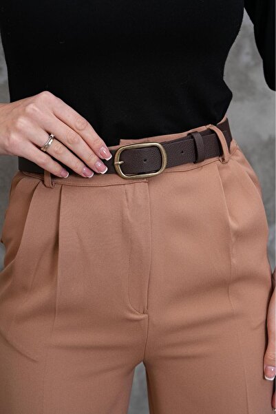 MODAM HİFA Oval Buckle Women's Belt Dress Belt Waist Belt Shirt Belt Trouser Belt