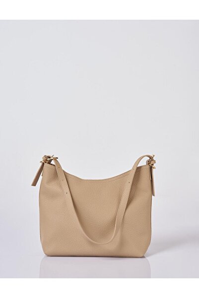 Kayra Chain Detailed Shopper Bag Cream