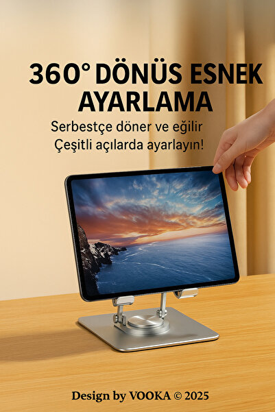 MO DOU 360 ° Περιστρεφόμενη αναδιπλούμενη βάση για tablet τηλεφώνου – Ελαφρύ φορητό πολυλειτουργικό επιτραπέζιο στήριγμα