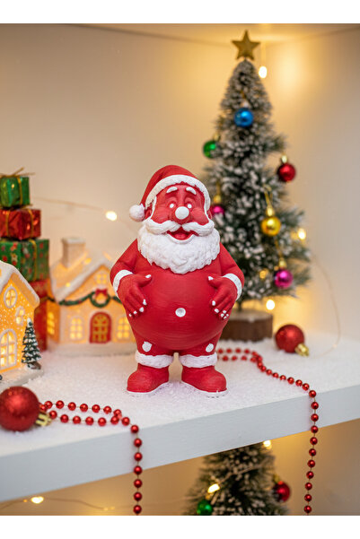 DEMİRHAN3D Noel Baba Figürü – El Boyaması Akrilik – Yılbaşı Dekoru (15 cm)
