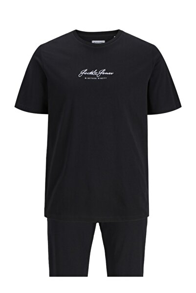 Jack & Jones Men's Black Jacclyde Ss Tee and Pants Giftbox Tracksuit 12286446-Black