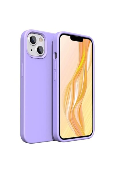 PlanetPhone Husa pentru iPhone 13 din silicon cu interior din catifea, Mov Lila,
