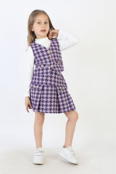 Erzani Kids Şanel Vest Set 3-Piece Set