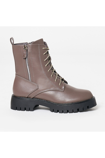 LanaFashion Women's boots made of ecological leather, sole 4cm CRL0625 KHAKI