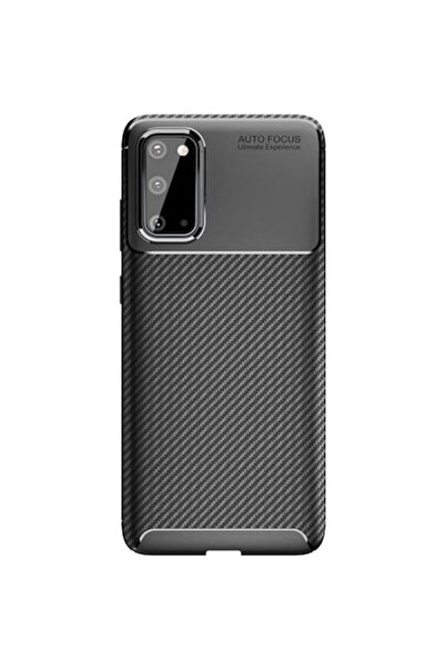 PlanetPhone Husa pentru Samsung S20, Neagră, ultra-subțire în stil Carbon, di...