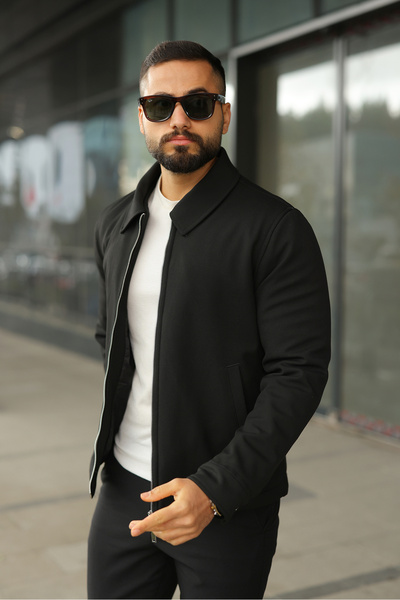 BASEL.CO سترة أساسية مميزة خفيفة الوزن ومحشوة بالريش مع سحاب مزدوج