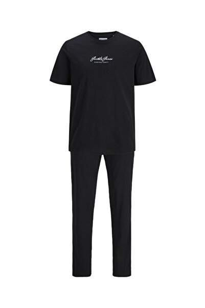 Jack & Jones Men's Black Jacclyde Ss Tee and Pants Giftbox Tracksuit 12286446-Black