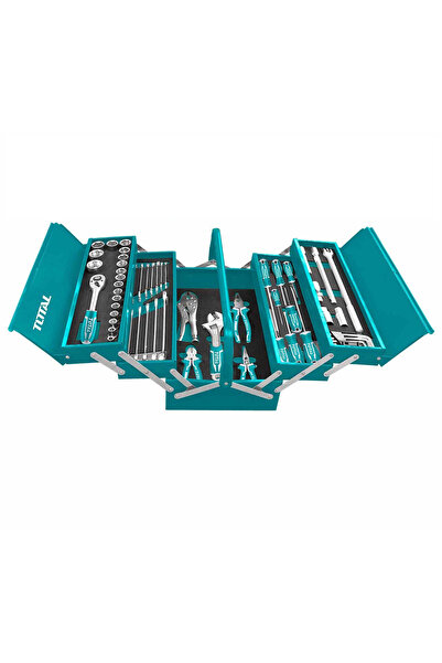TOTAL Tool kit in metal box 100 pieces INDUSTRIAL