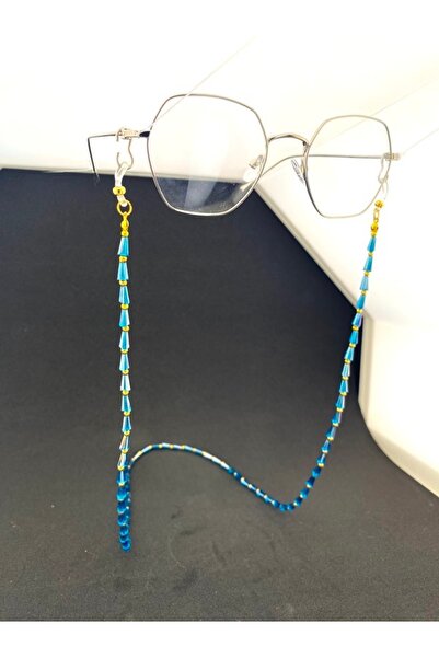 Optic Master Pyramid Full Stone Eyeglass Cord / Chain Aqua
