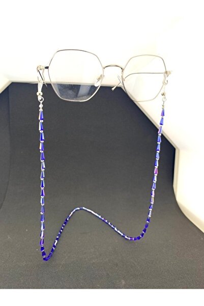 Optic Master Pyramid Full Stone Eyeglass Cord / Chain Navy Blue