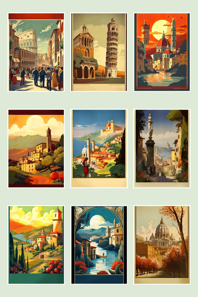 qoeuyl boutique Θεριντικές πόλεις Νο: 5 Θεματικές καρτοποστάλιες 9 τεμαχίων