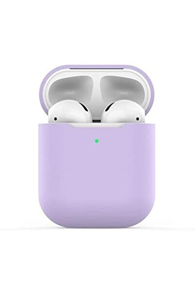 PlanetPhone Husa cutiuta casti Apple AirPods, silicon moale, 2 bucăți, Mov Lila