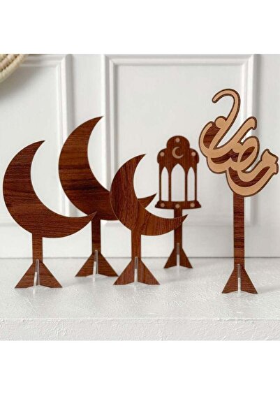 Story of candle رمضان - طقم هلال رمضان من 5 استاندات هلال وفانوس و عبارة "رمض...