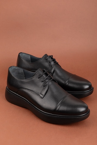 Gondol Чоловічі шкіряні весільні та ділові туфлі Легкі та зручні add.3018 Чорні