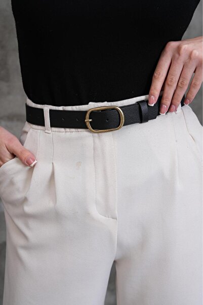 MODAM HİFA Oval Buckle Women's Belt Dress Belt Waist Belt Shirt Belt Trouser Belt