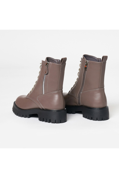 LanaFashion Women's boots made of ecological leather, sole 4cm CRL0625 KHAKI