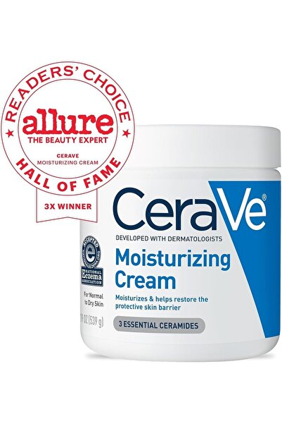 CeraVe Moisturizing Cream, Body and Face Moisturizer for Dry Skin