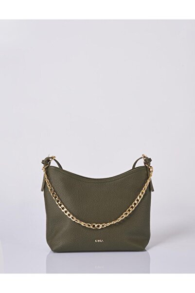 Kayra Chain Detailed Shopper Bag Khaki