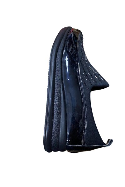 Tuanna Women's Patent Leather Stone Wedge Heel Shoes