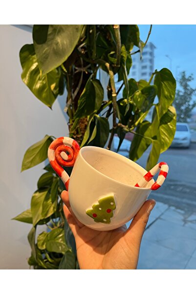 visera Christmas Themed Cookies - Pine Tree Embossed Ceramic Mug + Sugar Cane-Shaped Spoon as a Gift