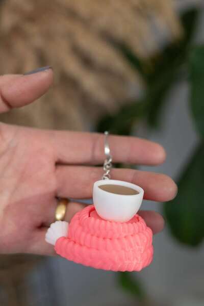 Modello Craft سلسلة مفاتيح كاكاو ساخن للشتاء - تصميم كوب الكاكاو الساخن، زينة...