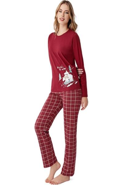 Arnetta 100% Cotton Crew Neck Plaid Pajama Set