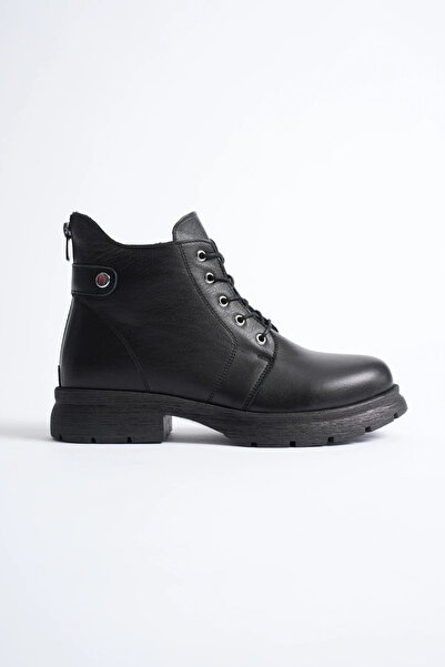 ANALİN SHOES Cizme de damă din piele naturală cu fermoar la spate