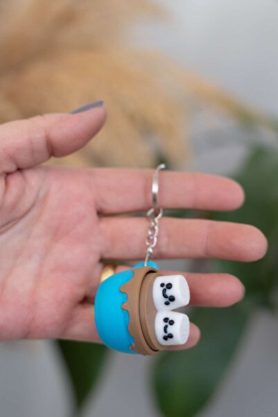 Modello Craft سلسلة مفاتيح مارشميلو كليب-ر – كاكاو ساخن ومارشميلو، زينة لطيفة...