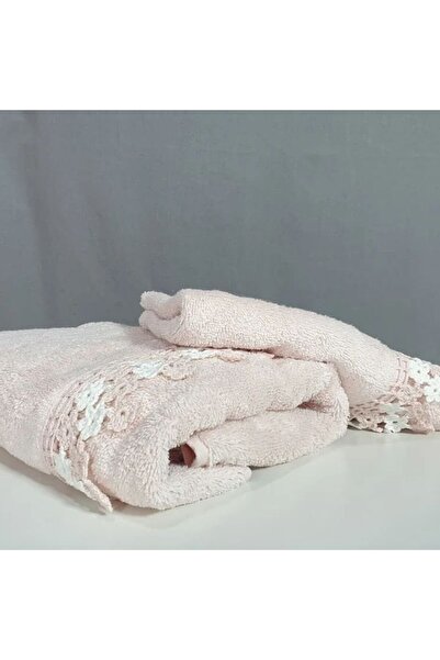 Reiashn Turkish towel, 2 pieces, 100% cotton, pink, size 30*50+50*90 cm