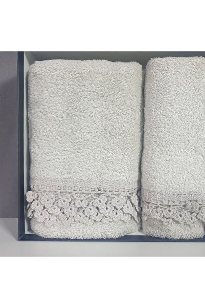 Reiashn Turkish towel, 2 pieces, 100% cotton, white, size 30*50+50*90 cm