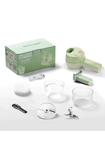 SokShop Electric 7-in-1 Portable Vegetable Chopper with Handle, Cordless, Green BCSH1150