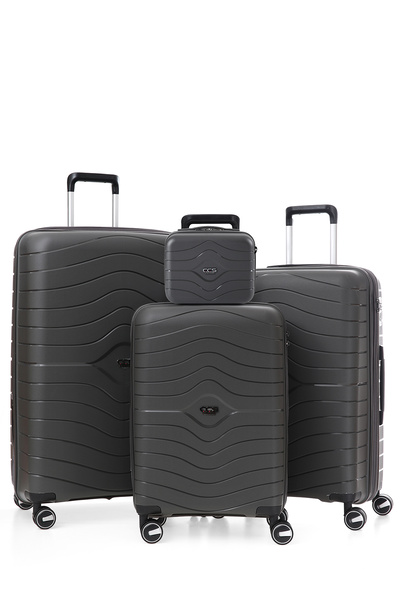 ÇÇS Ultra Hafif Polipropilen Körüklü Ekstra Hacim 4 LÜ Valiz Seti + Makyaj Ça...