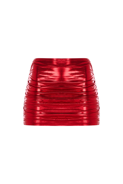 Khela The Label AFTER PARTY METALLIC SKIRT IN RED