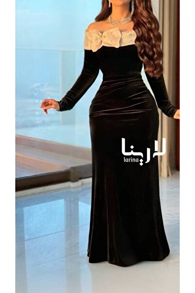 larinastyles فستان غزلان المخملي