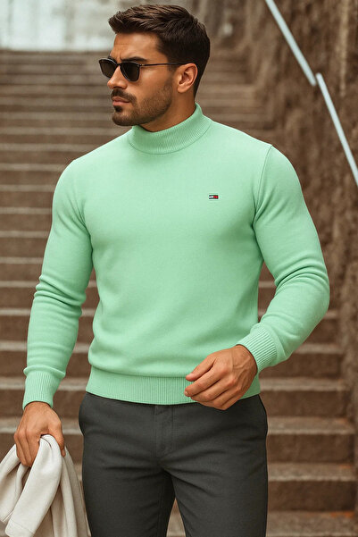 comstar Ανδρικό πλεκτό πουλόβερ Premium Mint Half-Throated
