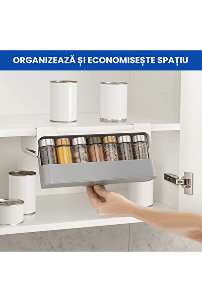 OferteTop Sliding Spice Organizer, 6 Jar Holder